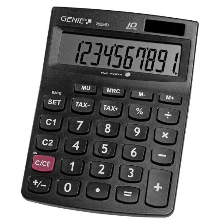Picture of 0302 GENIE 10 DIGIT DESK CALCULATOR 205 MD